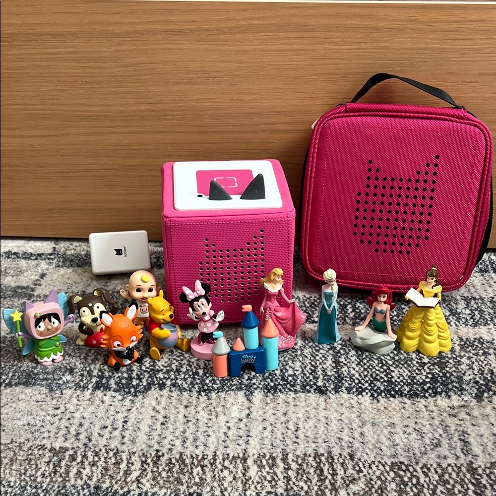 Pink Toniebox Set with 11 Tonies and Case